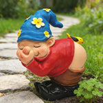 Frecher Gartenzwerg zeigt den Po - Vignette | GZLustig