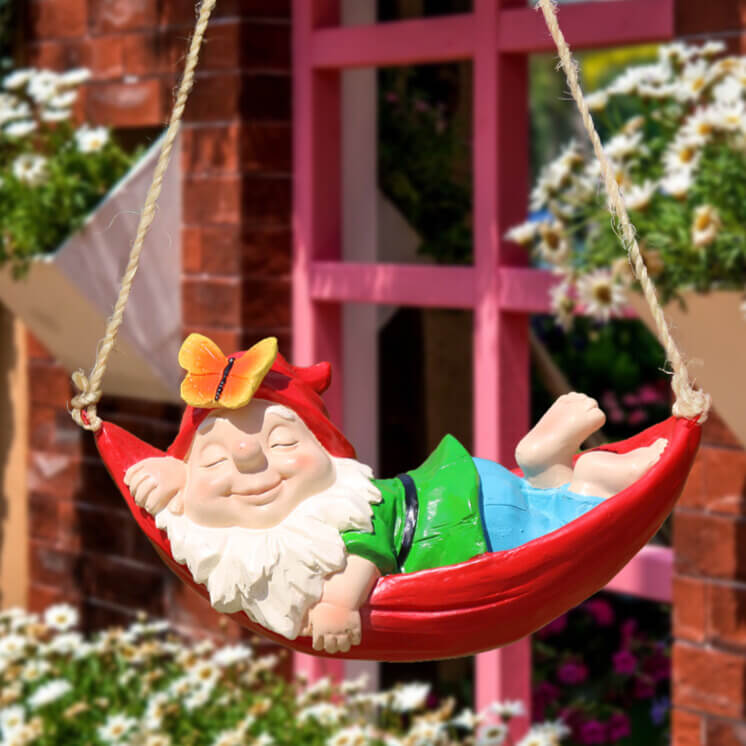 hängematte bilder lustig Gartenzwerg Hängematte