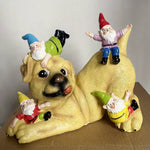 Gartenzwerg auf Hund - Vignette | GZLustig