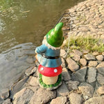 Gartenzwerg mit angel groß - Vignette | GZLustig