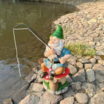 Gartenzwerg mit angel groß - Vignette | GZLustig