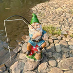 Gartenzwerg mit angel groß - Vignette | GZLustig