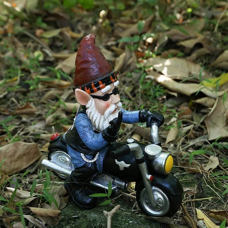 Gartenzwerg Mit Motorrad