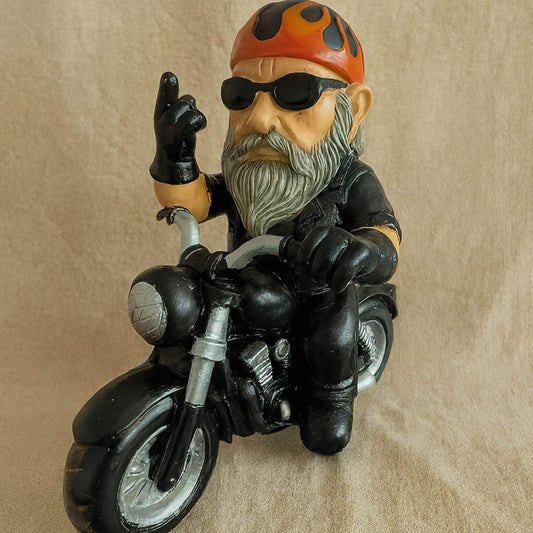 Gartenzwerg Mittelfinger Harley Davidson